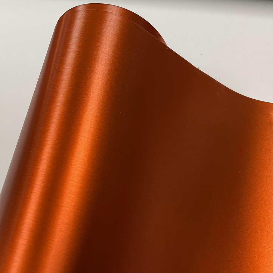 Air Bubble Wrap Roll Packaging - 50cmx300cm Matte Orange Brushed Metallic Vinyl