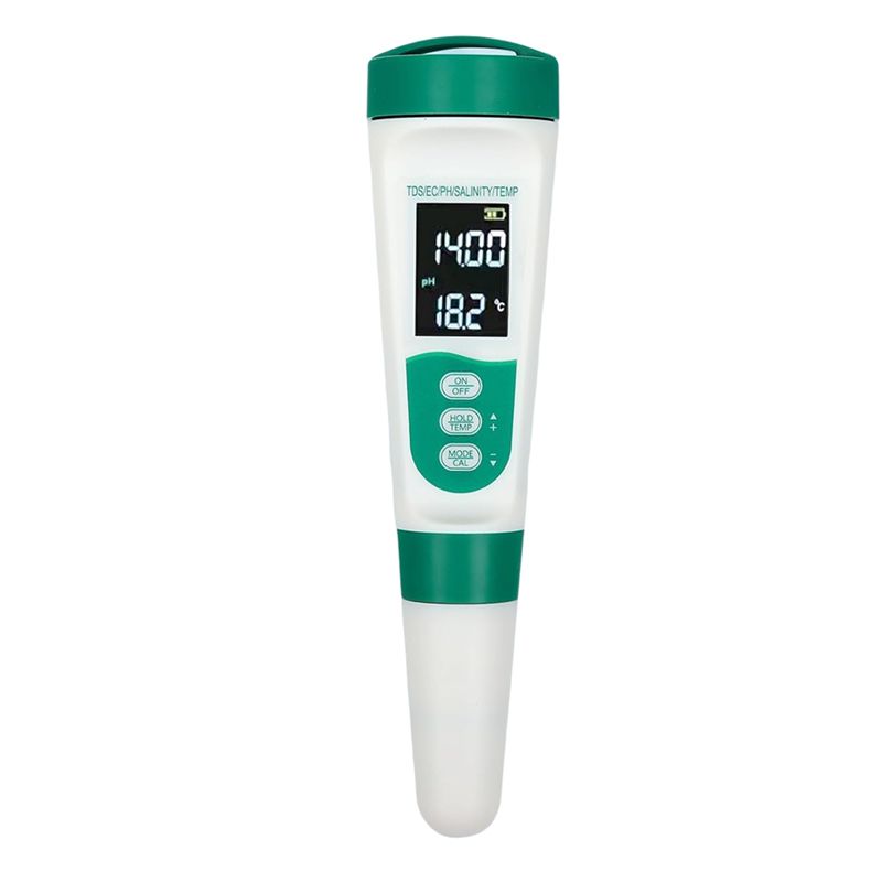 Ph Meter Digital Water Tester - AT02-5 In1 Digital PH Meter Highly