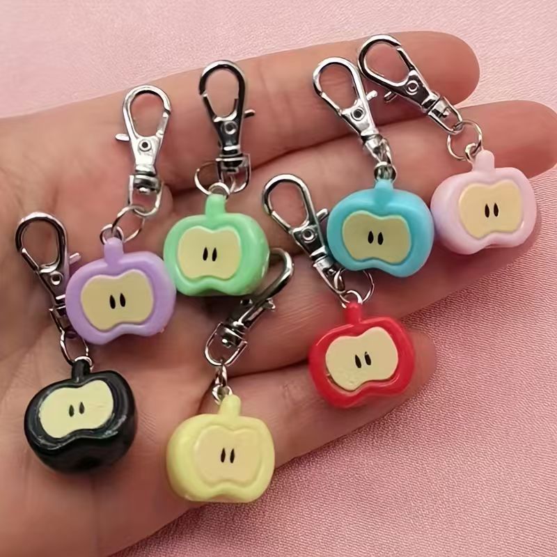 Packaging - 7pcs resin simulated Apple keychain, suitable