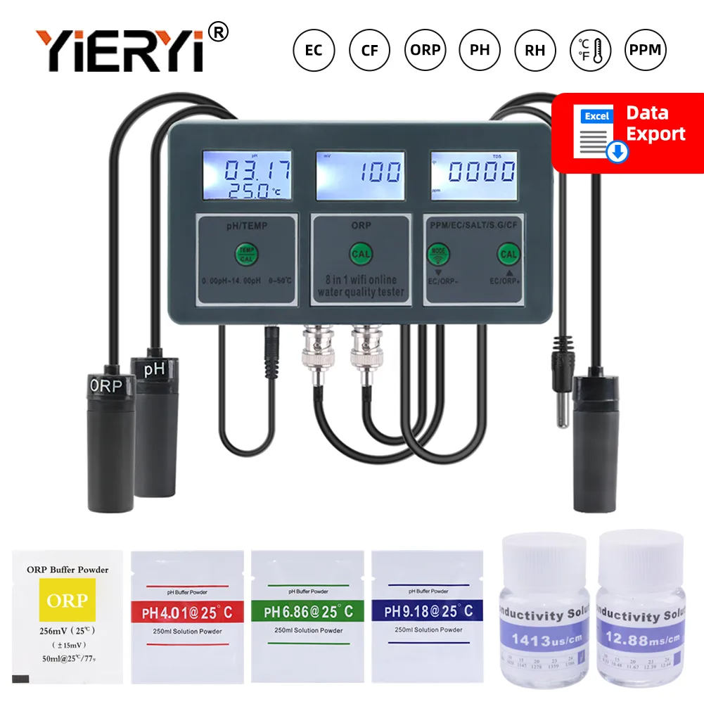Ph Meter Digital Water Tester - Yieryi WiFi Tuya Smart 8 In