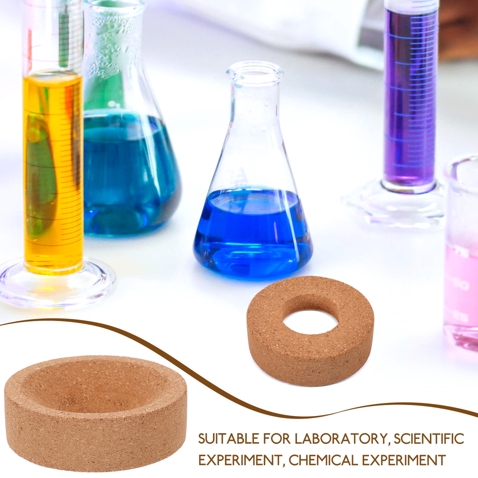 Cork Flask Stand For Round Bot - Lab Equipment ulasan dan harga