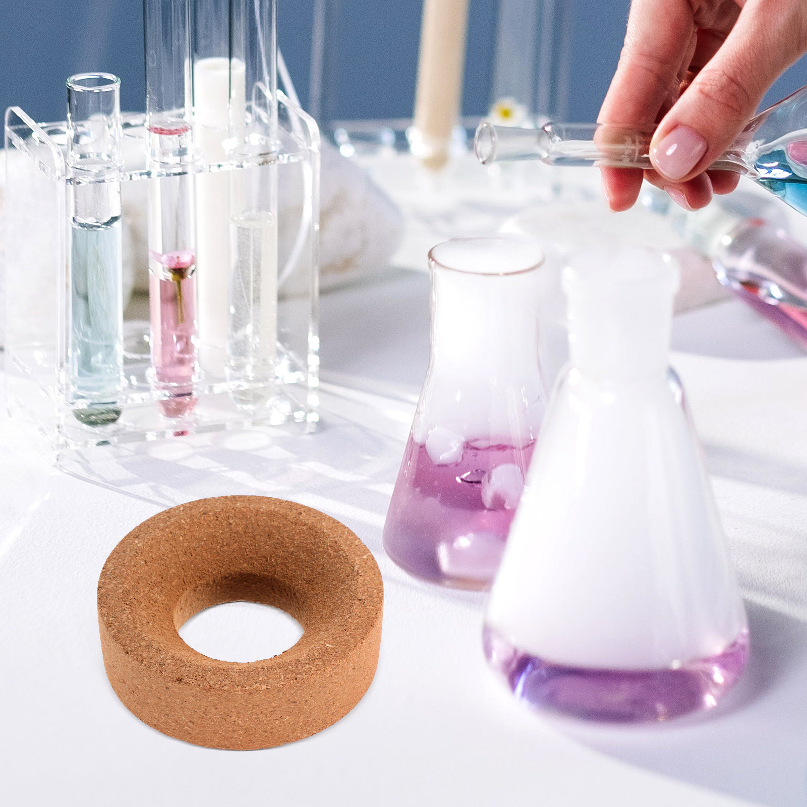 Cork Flask Stand For Round Bot - Lab Equipment ulasan dan harga