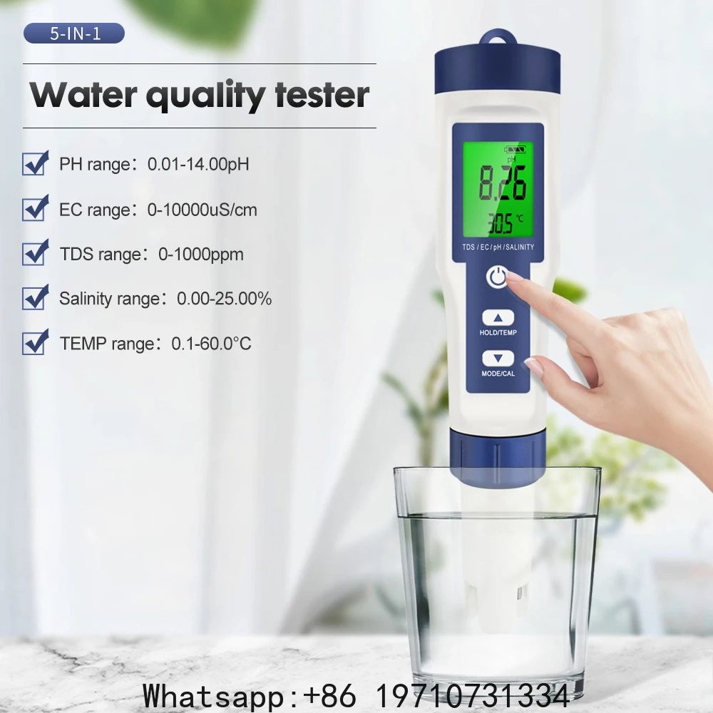 5 In 1 Digital PH Meter TDS EC - Ph Meter Digital Water Tester ulasan dan harga