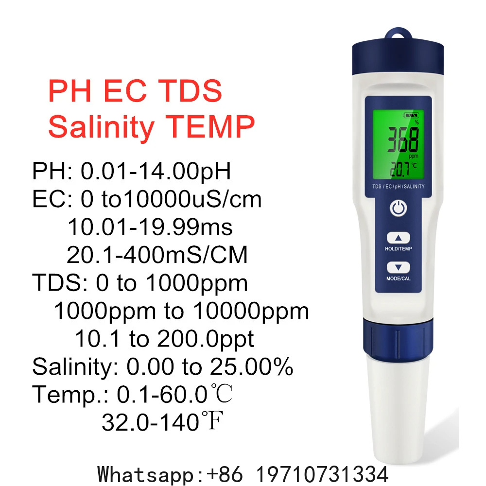 5 In 1 Digital PH Meter TDS EC - Ph Meter Digital Water Tester ulasan dan harga