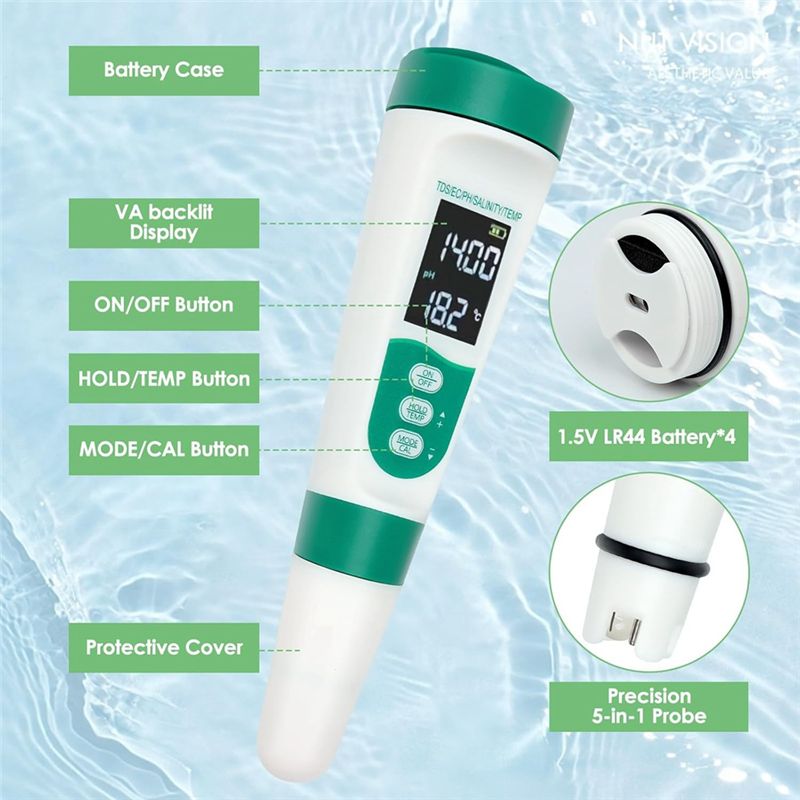 AT02-5 In1 Digital PH Meter Hi - Ph Meter Digital Water Tester ulasan dan harga