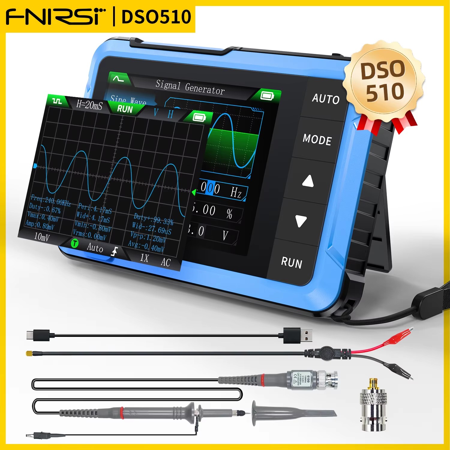 FNIRSI DSO510 10MHz Mini Handh - Fnirsi Digital Oscilloscope Handheld ulasan dan harga