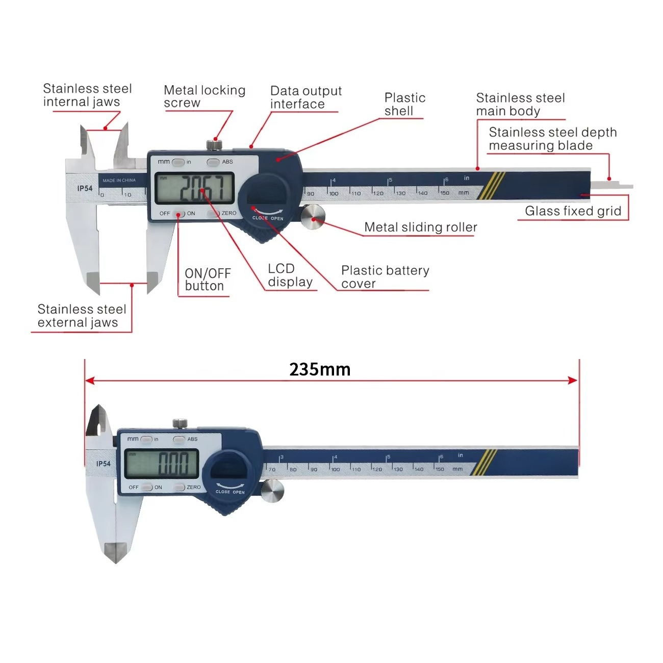 IP54 0-150mm Digital Vernier C - Digital Caliper 150Mm Stainless Steel ulasan dan harga