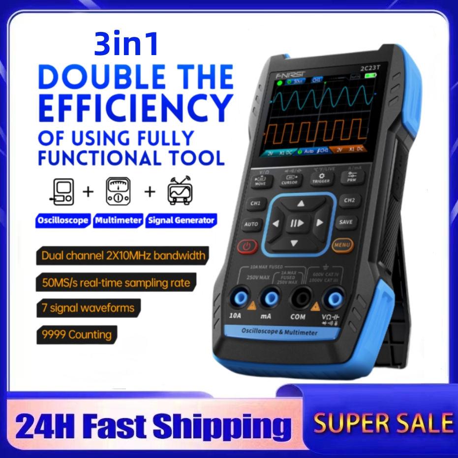 2C23T 3-in-1 Digital Oscillosc - Fnirsi Digital Oscilloscope Handheld ulasan dan harga